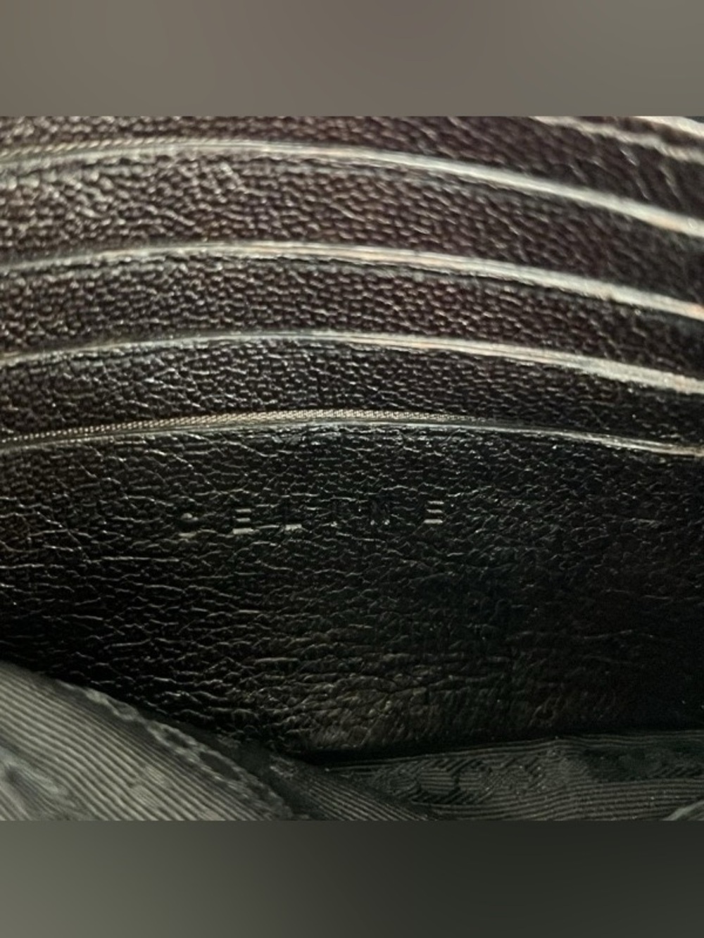 Vintage Céline Patchwork Leather Zip Pouch - Tricolor with Padlock - Picture 4 of 5